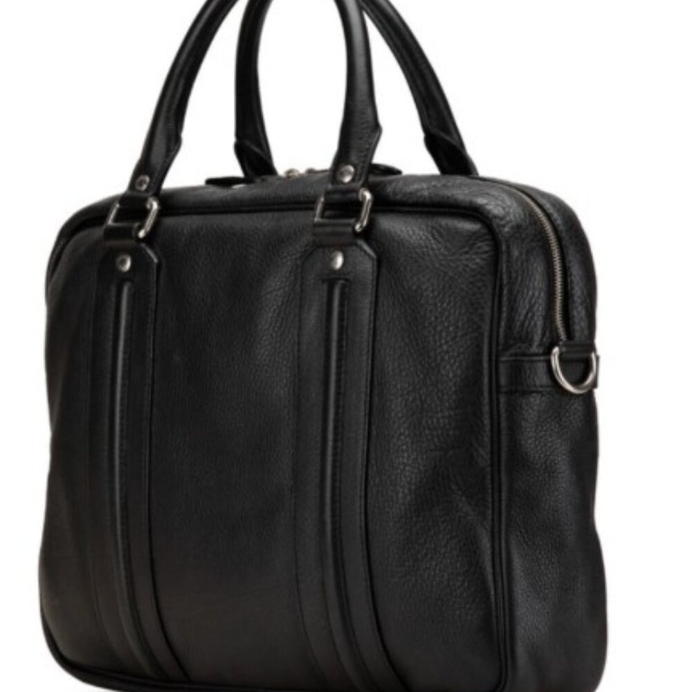 Gucci Black Leather Laptop Case Messenger Men's Bag lock and keys